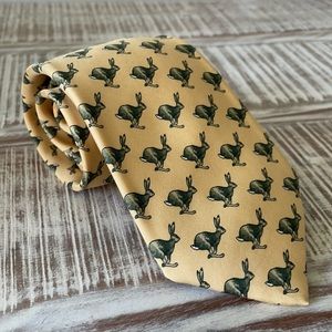 HERMES Tie, Hares/ Rabbit, 100% Silk, MA 7256 , Made in France